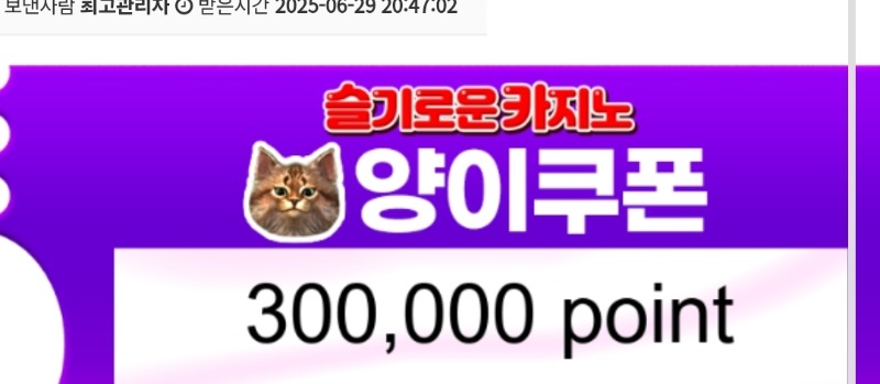 양이형 쿠폰감사~