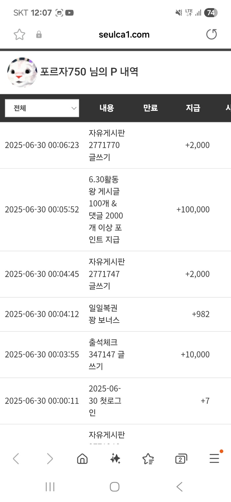 활동왕 포인트 감사합니다