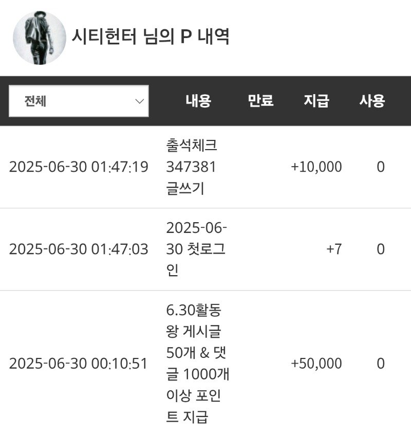 활동와포인트 감사합니다
