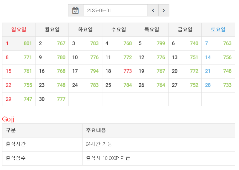 미국 조지아주에서 정근 신청합니다. 7월은 만근 도전