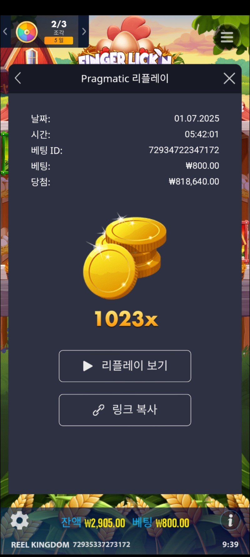 신갬  닭알  1023배