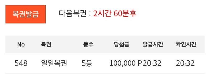 일복 5등