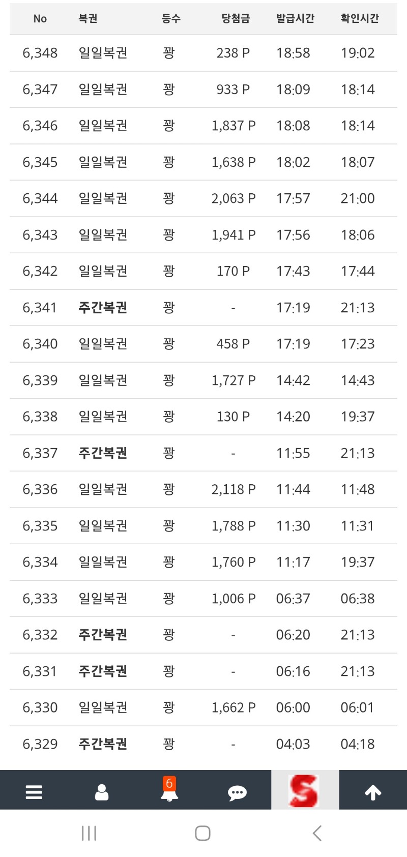 우주최초 슬카 복권 100연꽝달성이요