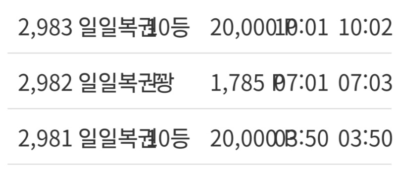 일복 10등당첨