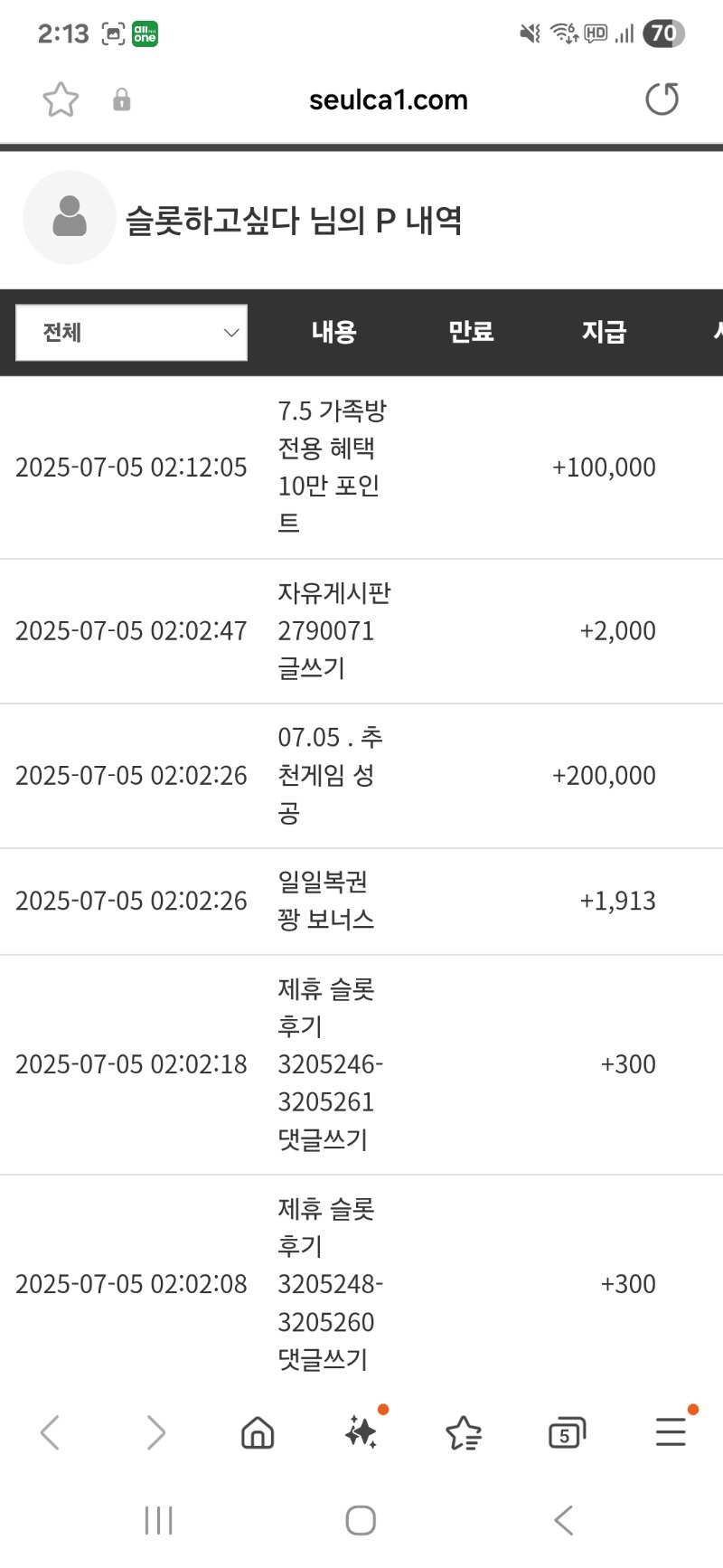 가족방 포인트 감사합니다^^