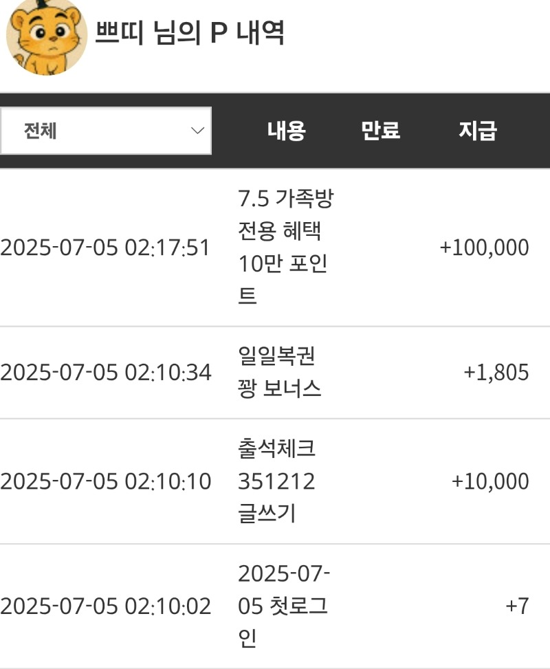 가족방 포인트