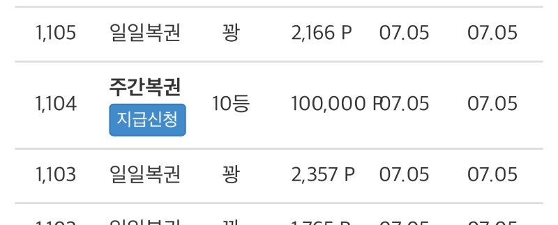 주복10등 당첨된거 늦게올려요 ㅎㅎ