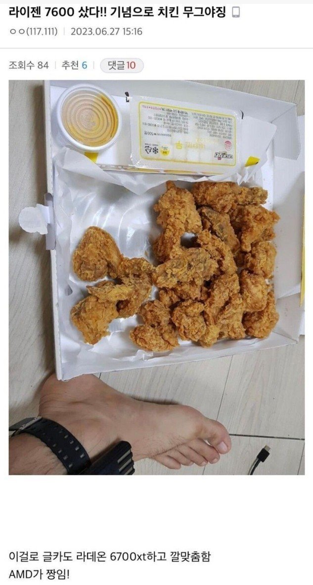 치킨 인증샷 올린 디시인 대참사