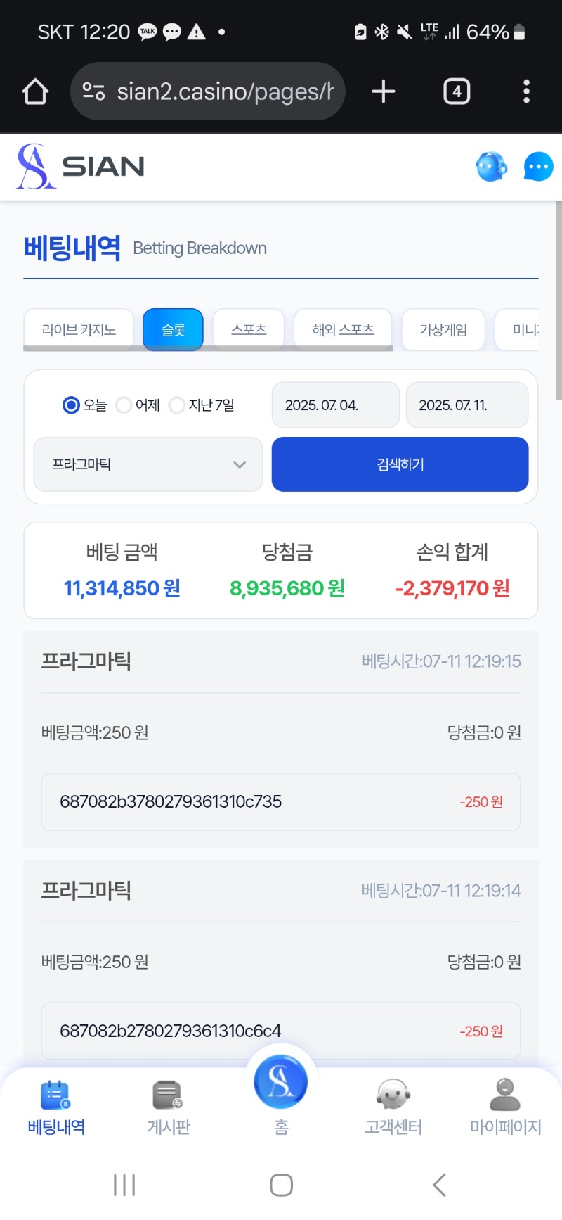 시안 우루스 일주일 결과