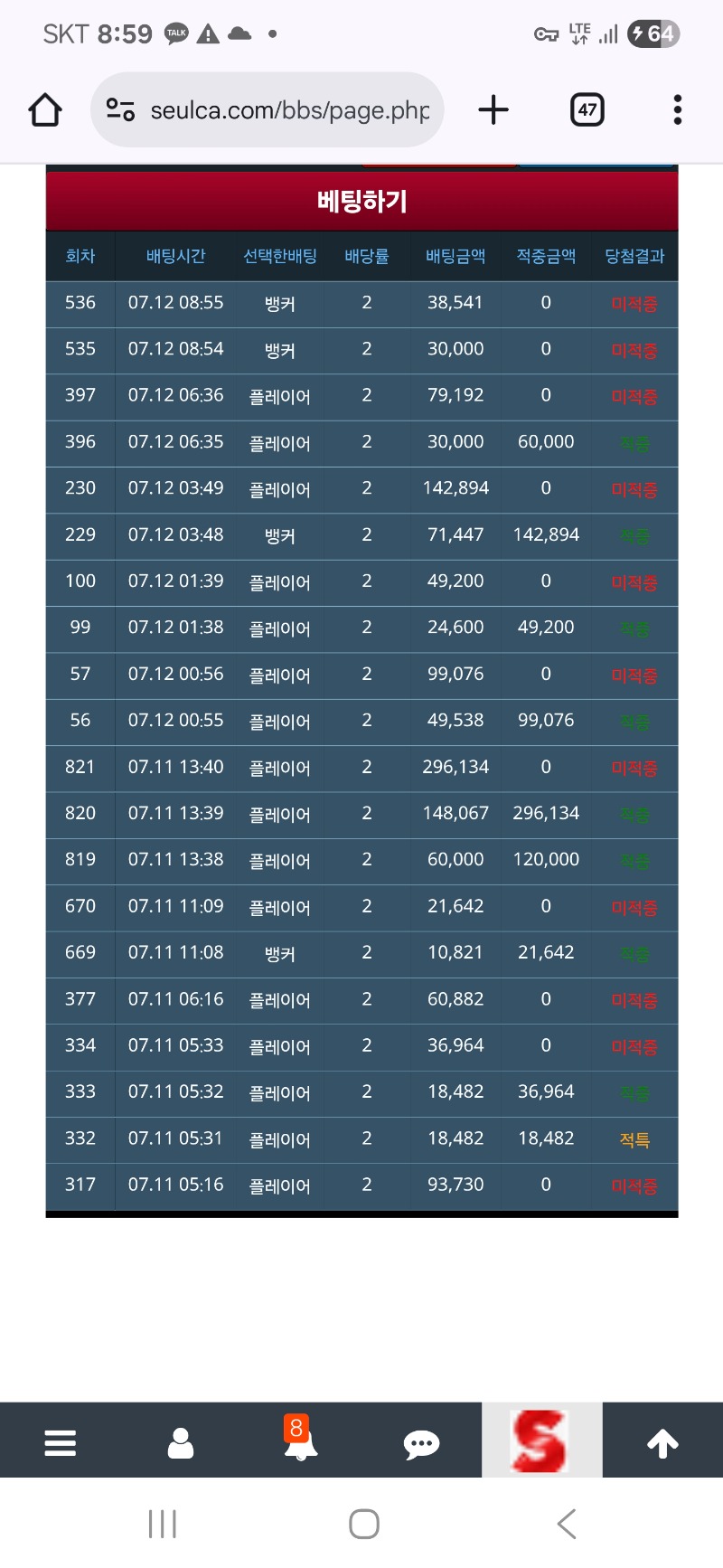 슬카라 ~~!! 다잃고 ㅜ