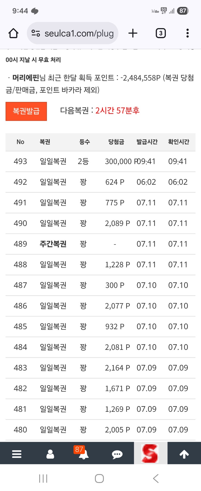 일복2등 감사유~