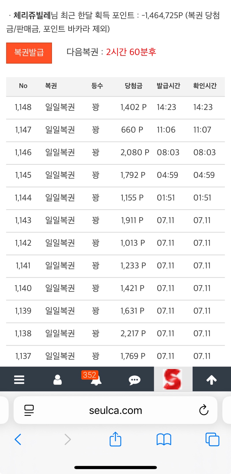 복권..꽝의 연속이로구나..