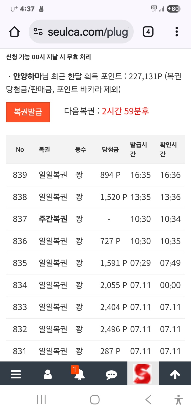 4일째 지나가네요ㅠ