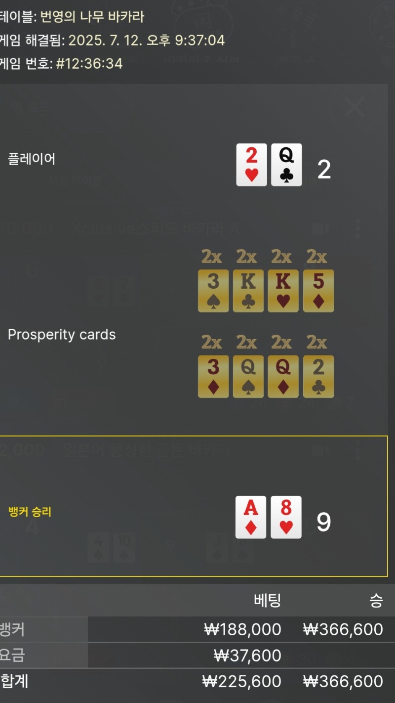 바카라 3승