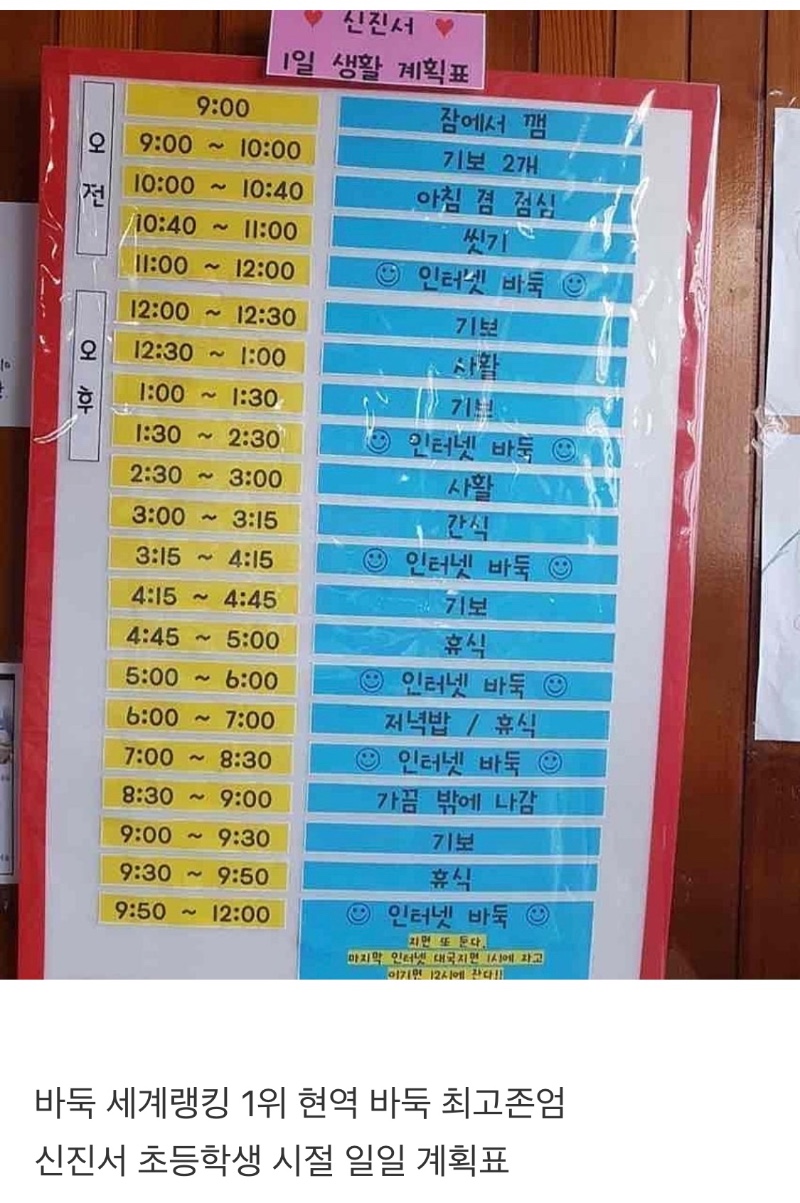 세계랭킹 1위의 스케쥴