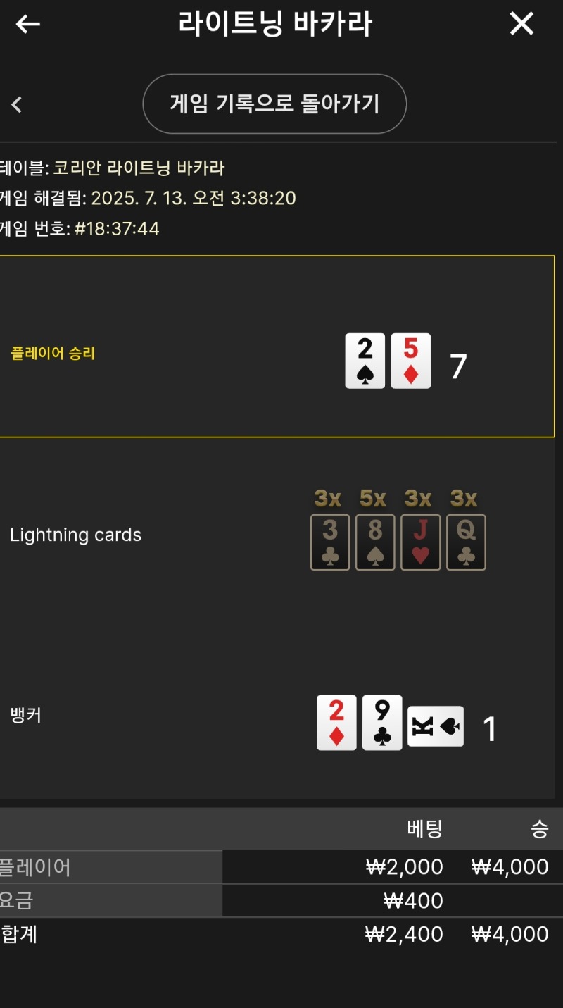 라이트닝 소액 승