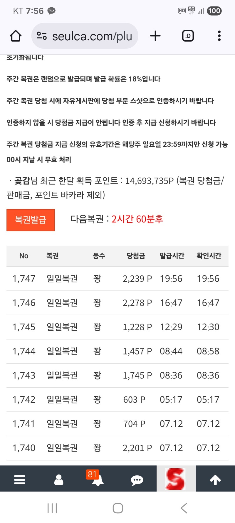 어제 오늘  올꽝 이네요