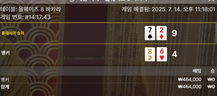 올웨이즈 8 카라 패배
