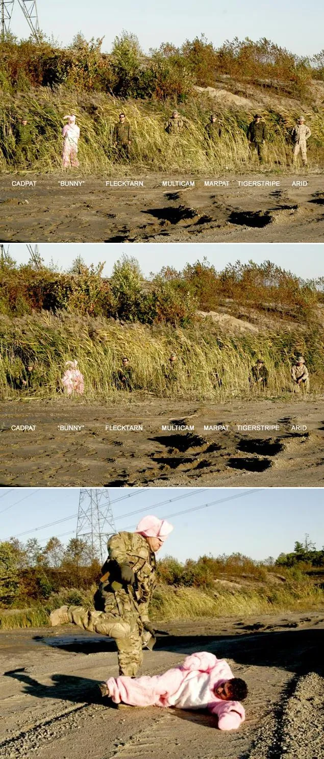 군복별 위장 효과 비교