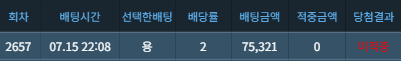 미니형난 배팅 실패하면 뭐다 ?