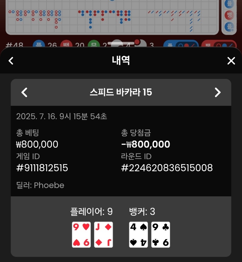 바카라 초짜 패..