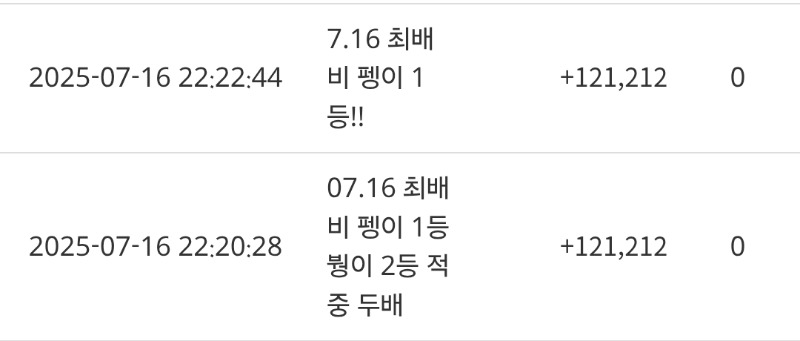최배비 1,2등 적중 나이샤~