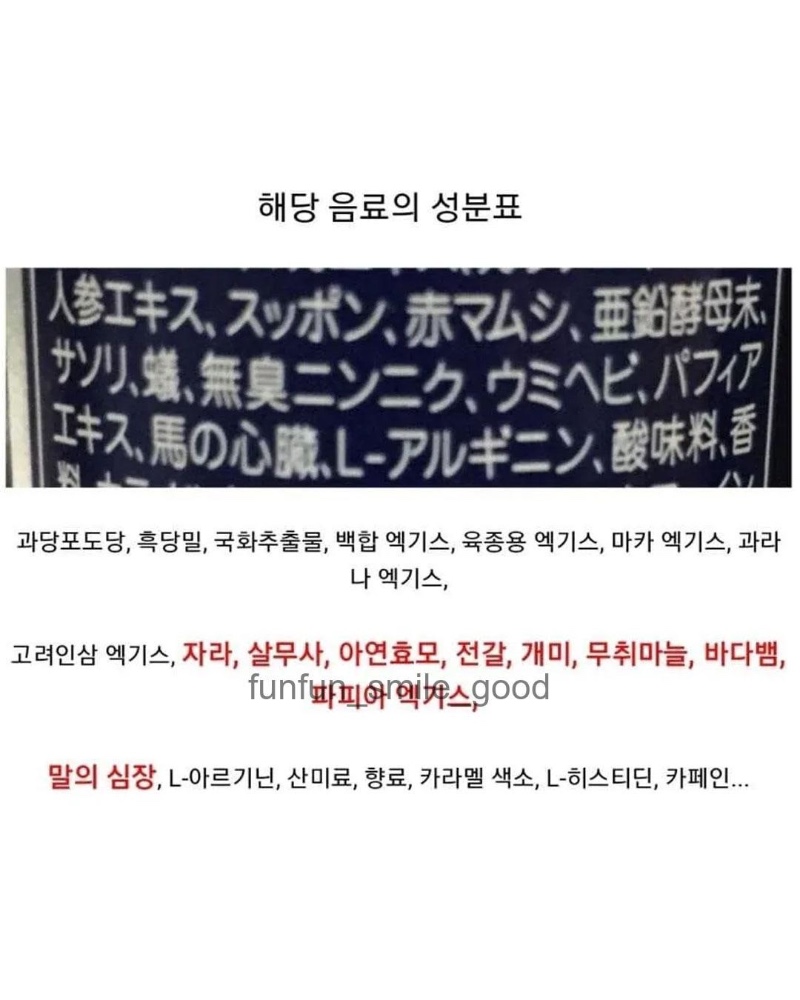 일본에서 판매하는 에너지 포션