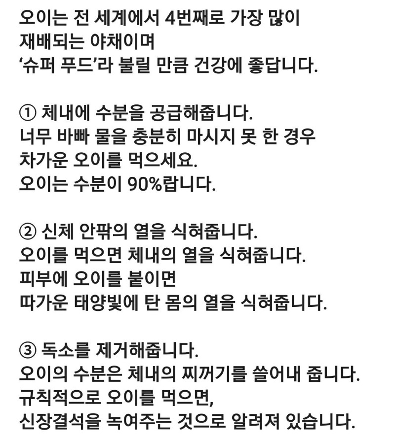 굿몽~오이가 좋은점!!