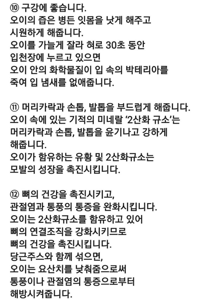 굿몽~오이가 좋은점!!