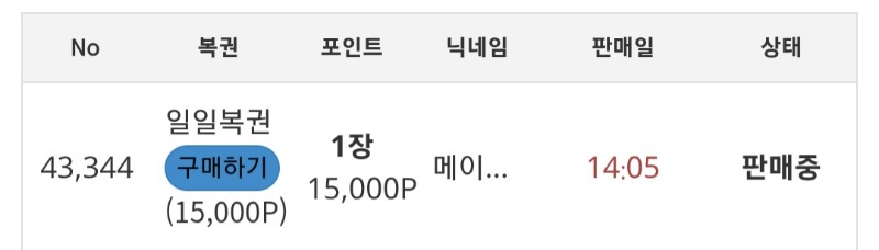 우리 메베형님 복권이 이리도 인기가없나요?ㅠ