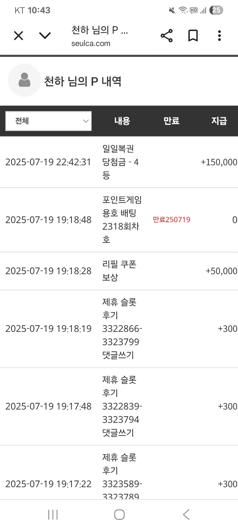 올만에 일복4등당첨~~