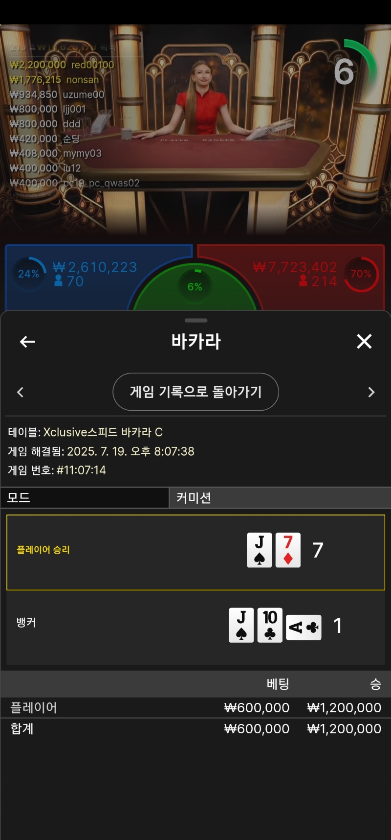 카라 1승