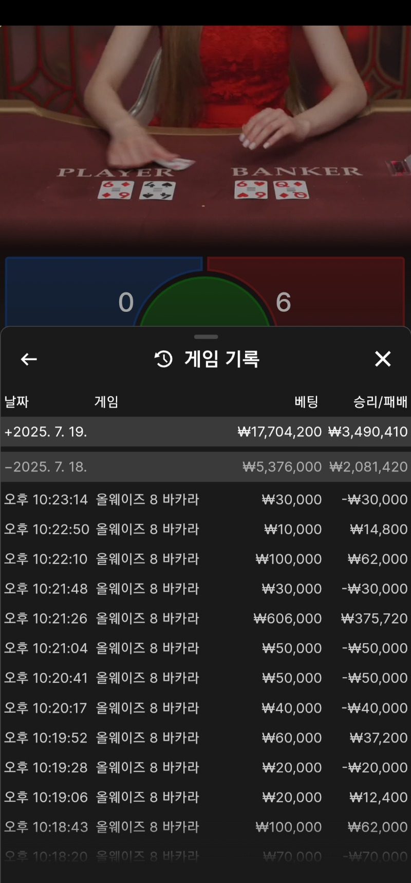 카라 마감 수익