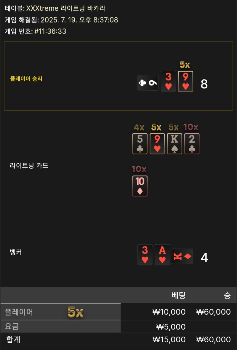 라이트닝 3승 ☆☆☆