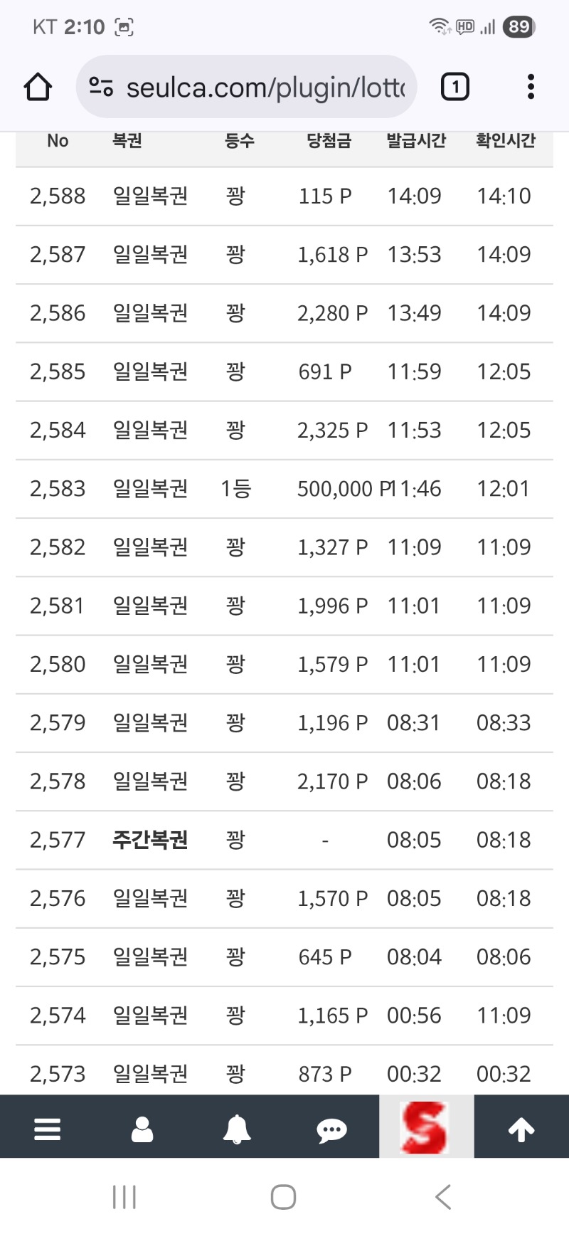 구매복 오후복권은.. 꽝