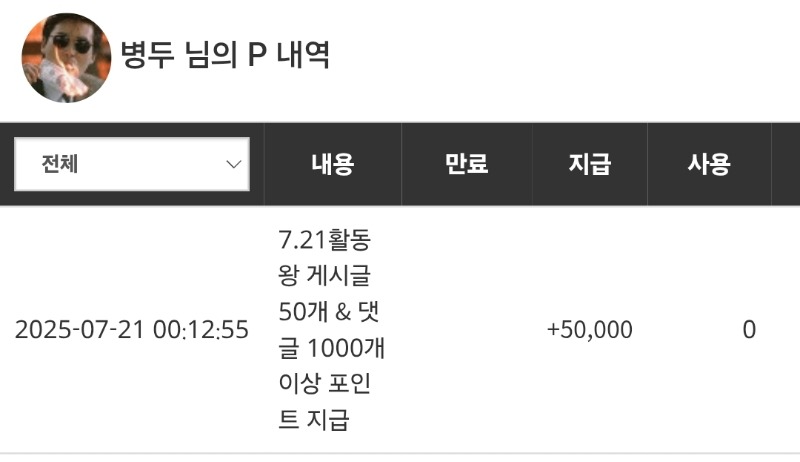 활동왕 포인트 감사합니당~