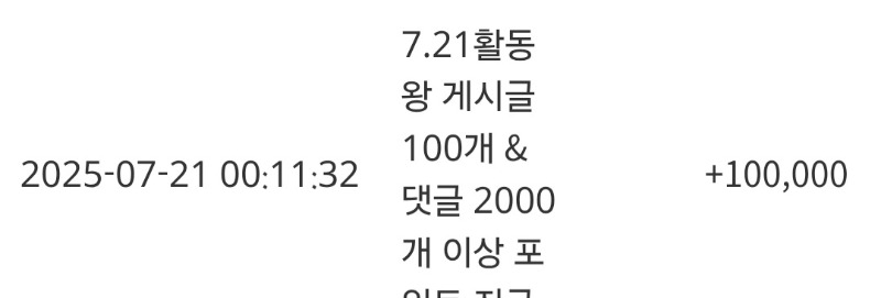 활동왕 포인트