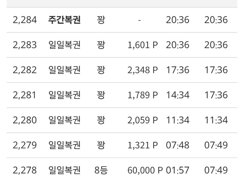 첫주복꽝..