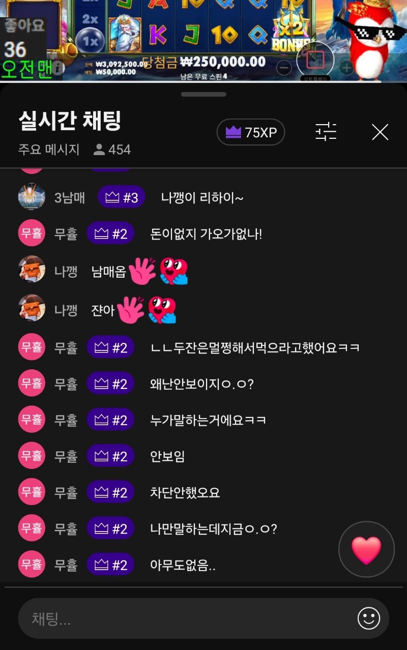 붯님방송 아무도채팅안보인다!