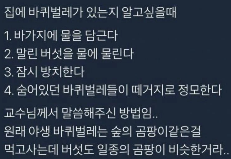 집에 바퀴벌레가 있는지 알고 싶을때