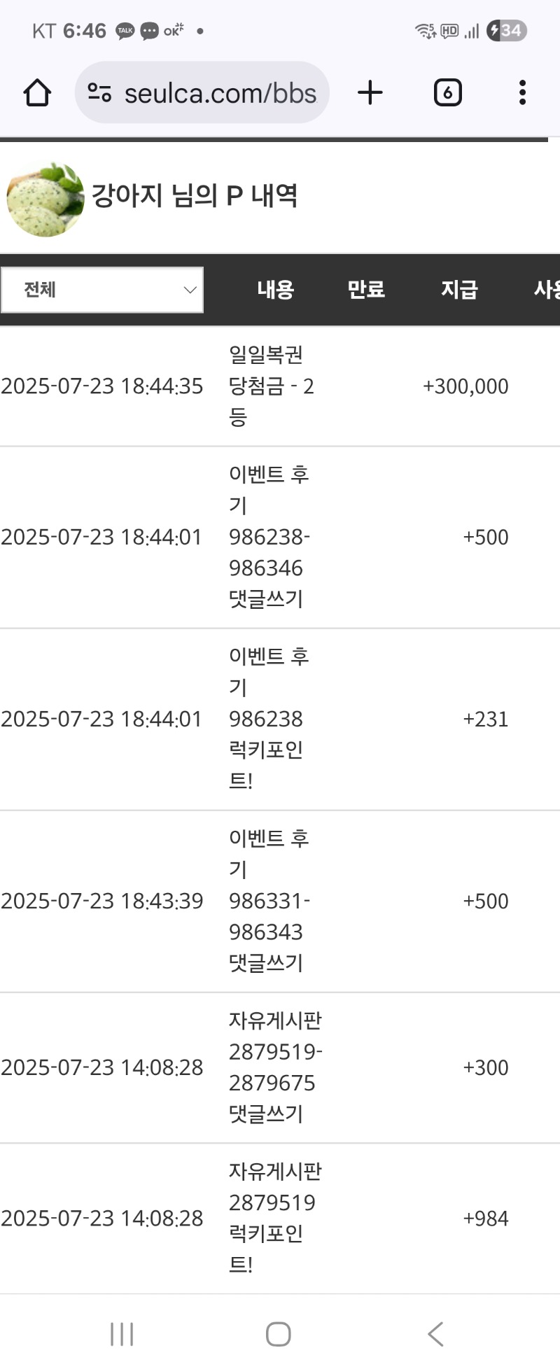 일복2등 감사합니다 ^^