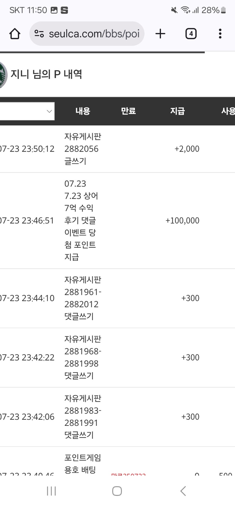 상어 수익댓글 슬포 고마워~~