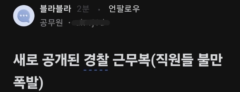 새로운 경찰 근무복 디자인
