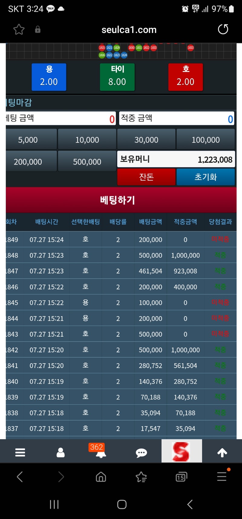 슬카라 깡치기 성공~~200만까지만가자~~