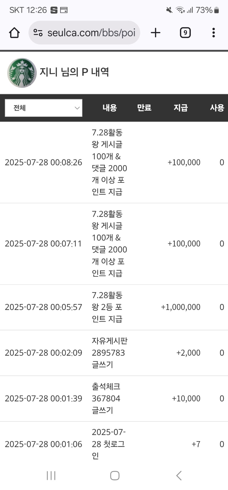 활동왕 포인트 감사합니다