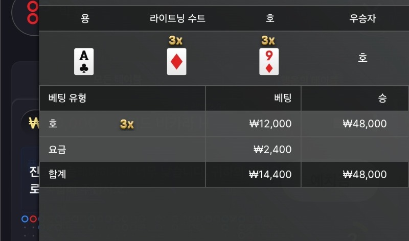 번개용호 3곱 승