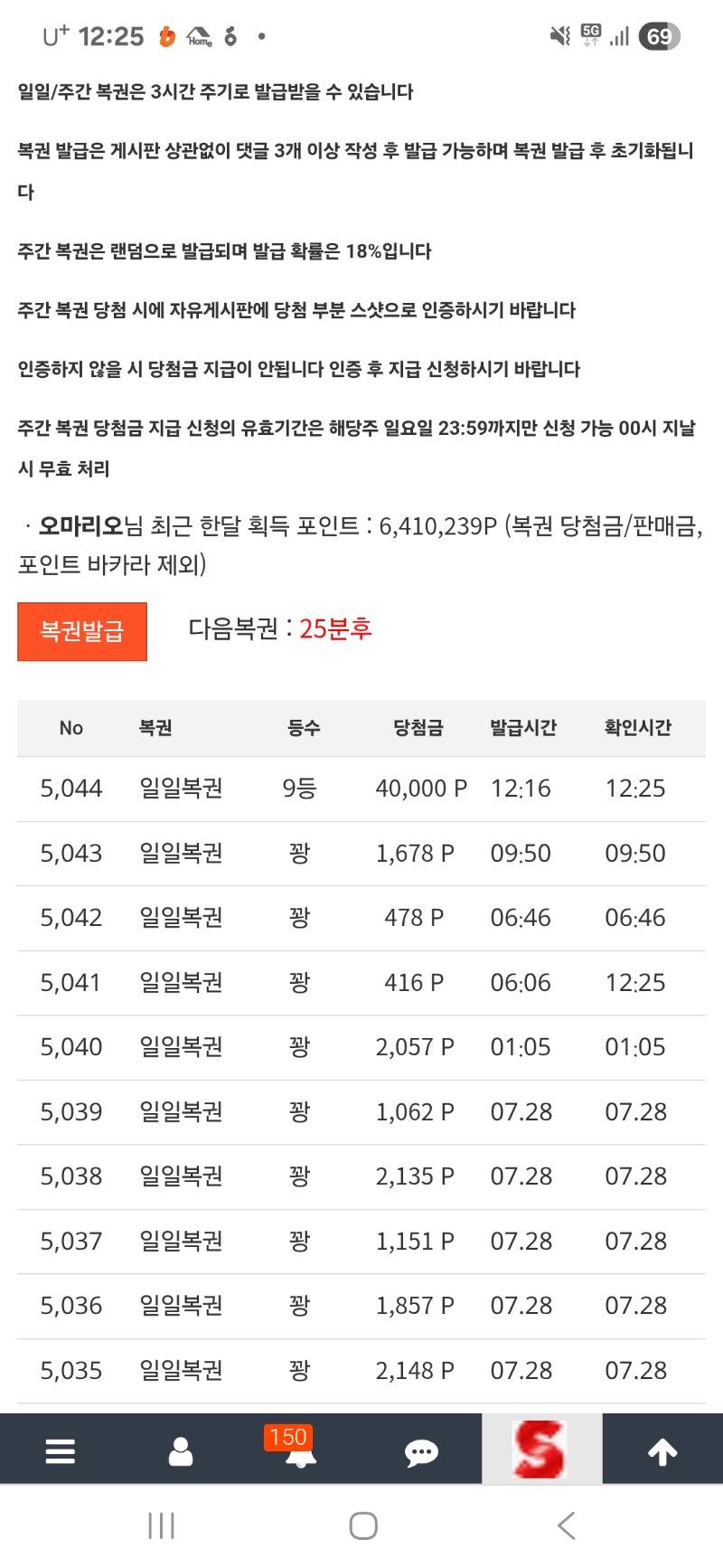 일복이 9등~~