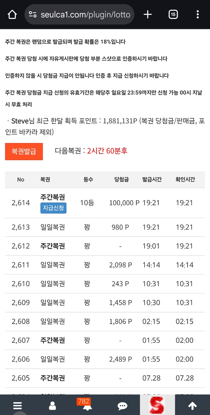 주복인증,크 주복 1등인줄ㅋ알았네