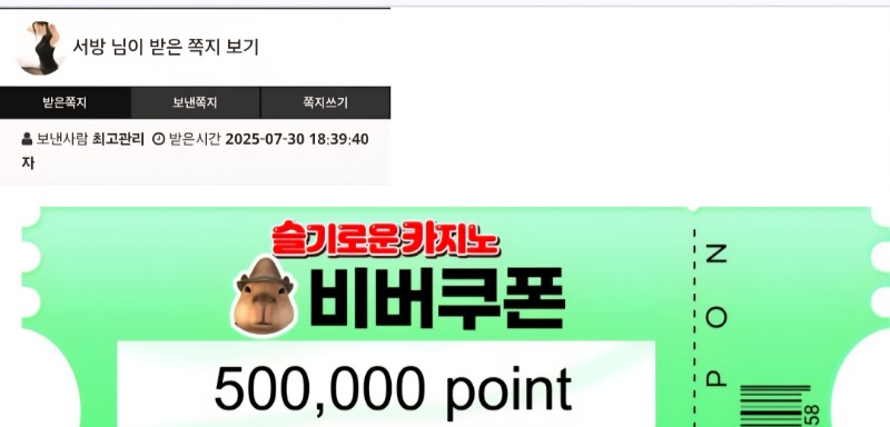 양형이주신  비버님쿠폰!!!!