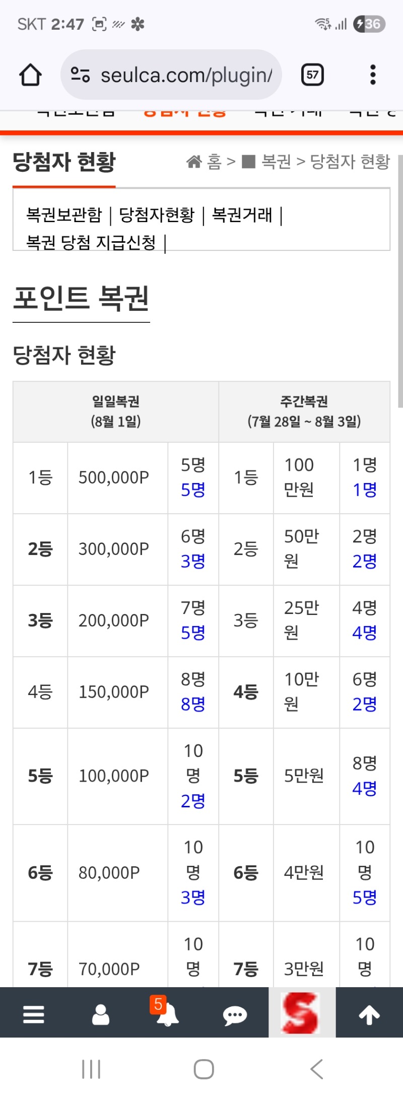 오늘복권은ᆢ끝이네